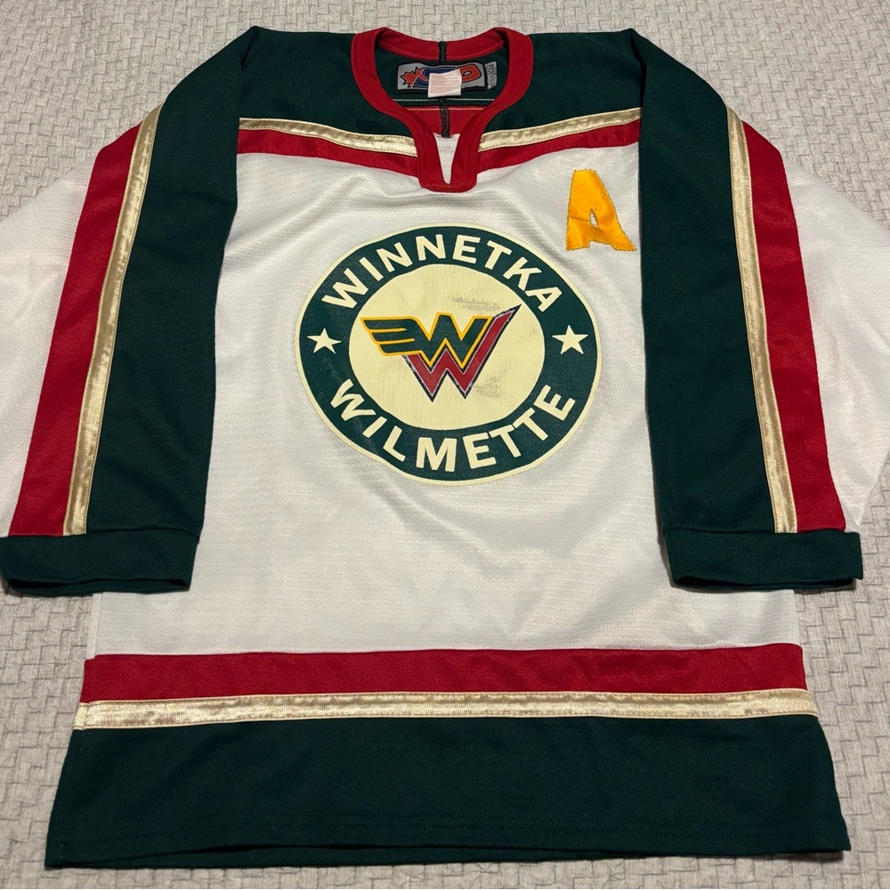 Vintage Winnetka Wilmette Minor League Hockey Jersey Size Adult Small